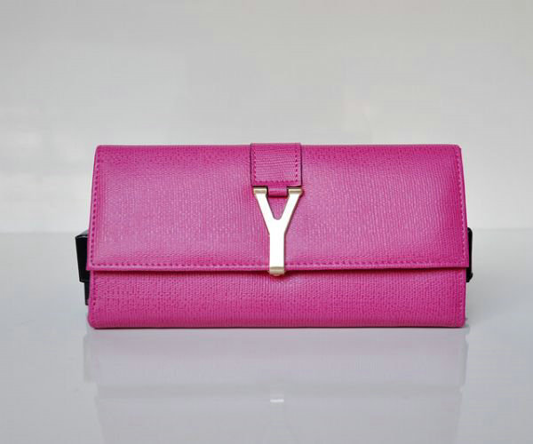 YSL Y line flap wallet 241175 rose red - Click Image to Close